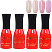 4tlg OV Tränken-weg-Flasche Rot-Süßigkeit mischte Farben UV Color Gel Polish Set (Nr.45-48,  15 ml)