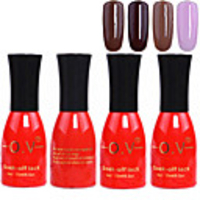 4tlg OV Tränken-weg-Flasche Rot-Süßigkeit mischte Farben UV Color Gel Polish Set (Nr.53-56,  15 ml)