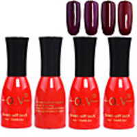 4tlg OV Tränken-weg Red Bottle Süßigkeit mischte Farben UV Color Gel Polish Set (NO.105-108,  15 ml)