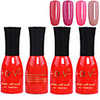 4tlg OV Tränken-weg Red Bottle Süßigkeit mischte Farben UV Color Gel Polish Set (Nr.33-36,  15 ml)