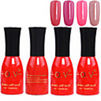 4tlg OV Tränken-weg Red Bottle Süßigkeit mischte Farben UV Color Gel Polish Set (Nr.33-36,  15 ml)