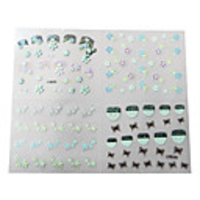 4tlg Plastic 3D funkelten Nail Art Deko Appliques