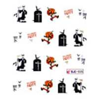 4tlg Wassertransferdruck Cartoon-Monster-Muster Nail Sticker