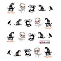 4tlg Wassertransferdruck Cartoon-Monster-Muster Nail Sticker