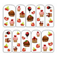 4tlg Water Transfer Printing Bunte Nail Stickers Cartoon Kuchen