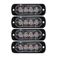4x bernsteinfarben ultradünne 4-LED-Warnung Notfall blinkende Blitzlichtleisten Oberflächenmontage für PKW Van LKW Jeep 4x4 Geländewagen ATV Utv Lightinthebox