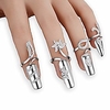 4x Frauen Luxus Fingernägel Ring Mode Strass Finger Nagelringe Schutz Knöchel Nagel Ring Blumendekoration Spitze Nagelkunst Charme Krone Kristallbogen Design Nagellücke Kunst Lightinthebox