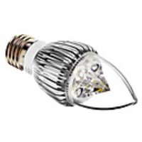 4x1W E27 6000-6500K Epistar Pure White Light Candle-Form-LED-Glühlampe (Silber)