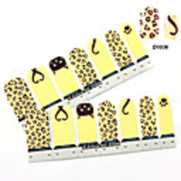 4x7PCS Cartoon Grau Leopard Cat Nail Art Sticker