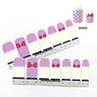 4x7PCS Cartoon Lila Bownot Nail Art Sticker