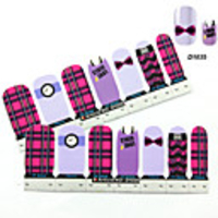 4x7PCS Cartoon Plaid Shirt Nail Art Sticker