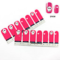 4x7PCS Hübscher weiblicher Schädel-Muster Nail Art Sticker