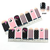 4x7PCS Rosa Schönheit der Mädchen-Nagel-Kunst-Aufkleber