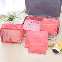 6 stücke hochwertige mode reiseaufbewahrungstasche set für kleidungsaufbewahrungsorganisator sechs stücke wäschebeutel koffer verpackungsbeutel Lightinthebox