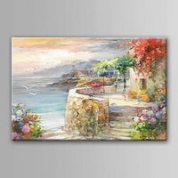 60 90 cm / 80 120 cm handgemachte Ölgemälde Leinwand Wandkunst Dekoration Landschaftsgarten ländliches Meer für Wohnkultur gerollte rahmenlose ungedehnte Malerei Lightinthebox