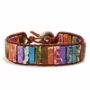 7 Chakra Armbänder für Frauen mit echten Steinen Leder Wrap Heilperlen Armband Frauen Männer Boho Freundschaftsschmuck Lightinthebox