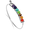 7 Chakra versilberte handgefertigte Armbänder Manschette aus Natursteinperlen
