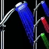 7 Farben Optimierte Temperature Controlled LED-Licht-Top-Spray Duschkopf Badezimmer mit Dusch Chrome Coated