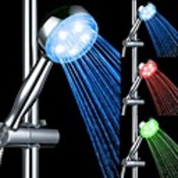 7 Farben Wasser-Temperatur-Control-LED-Licht-Top-Spray Duschkopf Badezimmer Dusch