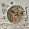 7 "Land Art Blume Stil Metall Analog Clock Tabletop