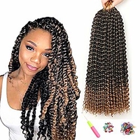 7 Packungen Passions-Twist-Haar 18-Zoll-Häkelborten für Passions-Twist-Häkelhaar Wasserwelle Passions-Twist-Flecht-Haarverlängerungen (18 Zoll,  t1b 27) Lightinthebox