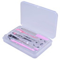 7 PCS Plastic Box Edelstahl Nagelknipser Maniküre-Set (zufällige Farben)