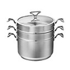 7 QT 3-Schichten-Struktur Edelstahl Multi-Töpfe,  W24cm x L35cm x H20cm