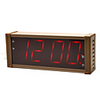 7 "Red LED Digital-Aluminium-Wecker Kalender Thermometer (Brown,  AC 100-240V)