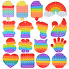 7 Stück Regenbogen Push Bubble Popit Zappeln Anti-Stress-Sensorik Spielzeug für Autisim Special Needs Spiel Stressabbau Squishy Pop es Zappeln Spielzeug Lightinthebox