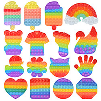 7 Stück Regenbogen Push Bubble Popit Zappeln Anti-Stress-Sensorik Spielzeug für Autisim Special Needs Spiel Stressabbau Squishy Pop es Zappeln Spielzeug Lightinthebox