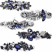 7 teile / satz kristall strass haarspangen blume schmetterling französisch clip vintage frühling haarspangen brauthaarschmuck für frauen mädchen Lightinthebox