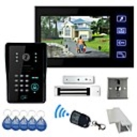 7 "TFT Farb-LCD-Video-Türsprech RFID Keypad Access Control System Video auf Nimm ein IR-Nachtsicht