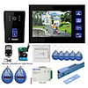 7 "Touch-Panel-Video-Türsprechanlage System mit Elektro-Riegel-Verschluss RFID keyfobs