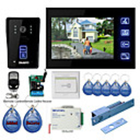 7 "Touch-Panel-Video-Türsprechanlage System mit Elektro-Riegel-Verschluss RFID keyfobs