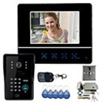 7 "Video-Türsprechanlage Gegensprechanlage Türklingel Touch Panel Türschloss RFID Keyfobs 1V1 Elektronische Türschloss