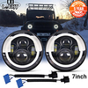 7 Zoll LED-Scheinwerfer drl Hi / Lo Beam Halo Ring Bernstein Engel Auge für Niva Motorrad Lada Offroad 2 Stk