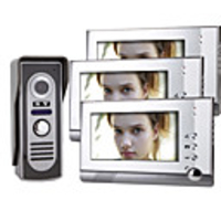 7-Zoll-TFT-LCD-Video-Türsprechanlage Intercom-System (1 Kamera mit 3-Monitor)