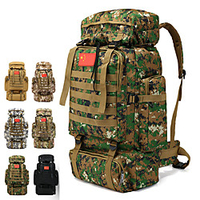 70 L Wanderrucksack Rucksack Militärischer taktischer Rucksack Atmungsaktive Träger - Regendicht Verschleißfestigkeit Hohe Kapazität Außen Jagd Wandern Camping Nylon Sky Blue weiß Armeegrün Lightinthebox