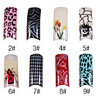 70 Stück volle Deckung Blume Stil Französisch Acrylnägel Spitzen 8 Farben erhältlich