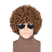 70er 80er Afro Perücke kurze lockige Perücke für Männer Frauen Halloween Disco Rock Perücke Hippie Kostüm Perücke für Karneval