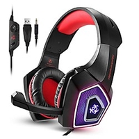 7.1-Kanal-Gaming-Headset Kopfhörer Kabel-Gamer-Kopfhörer Stereo-Sound-Headsets mit Mikrofon-LED-Licht Lightinthebox