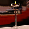 7.25 "Transparent Glass Lange Fuß Candlestick