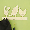 7.5 "Land Huhn Stil Coat Hook (3 Haken)