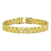 7, 5 mm strukturiertes 0, 25 mil (6 Mikron) 14 Karat Gelbgold plattiertes flaches Nugget-Gliederarmband,  8 Zoll