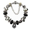 7.5 "Valentinstag Geschenke Schwarz-Weiß-Mode europäisches Armband Schmuck Love Heart Fit für Pandora Style Armbänder