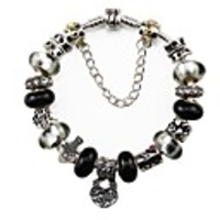 7.5 "Valentinstag Geschenke Schwarz-Weiß-Mode europäisches Armband Schmuck Love Heart Fit für Pandora Style Armbänder