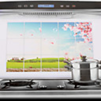 75x45cm Grasslands Pattern Öl-Proof Water-Proof Küche Wandaufkleber