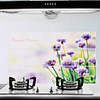 75x45cm Lila Blumenmuster Öl-Proof Hot Water-Proof-Proof Küche Wandaufkleber