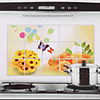 75x45cm Orange u. Chrysantheme Muster Öl-Proof Hot Water-Proof-Proof Küche Wandaufkleber