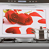 75x45cm Red Rose Pattern Öl-Proof Water-Proof Küche Wandaufkleber